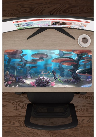 Subnautica Kaymaz Dikişli Kauçuk Oyuncu Mousepad V5 - 70x30 Xl Gaming Mouse Pad Fare Altlığı