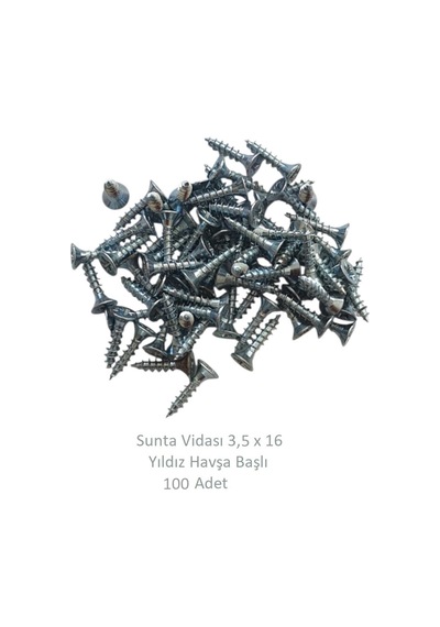 Sunta Vidası, 3,5 X 16 Mm, 100 Adet, Yhb Vida 3,5 x 16