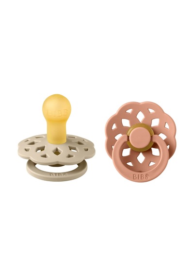 Bibs Boheme 2'li Kauçuk Emzik I Vanilla & Peach I 0-6 Ay Pembe