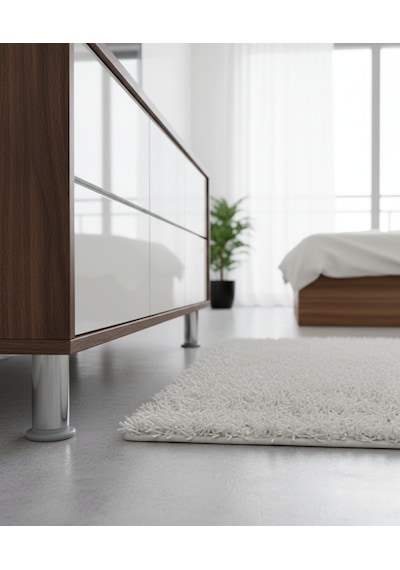 Ludıa Metal Ayarlanabilir 4 Adet Mobilya Ayağı Metal Tablalı 10cm Gri