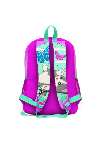 Coral High Kids Su Yeşili Pembe Kedi Desenli 3 Lü Okul Çanta Seti Set0123707