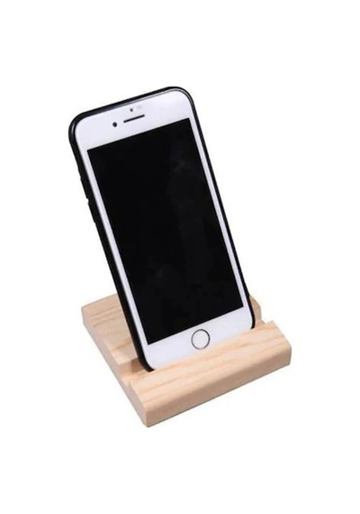 Ahşap Telefon Tutucu Ahşap Telefon Standı Siyah
