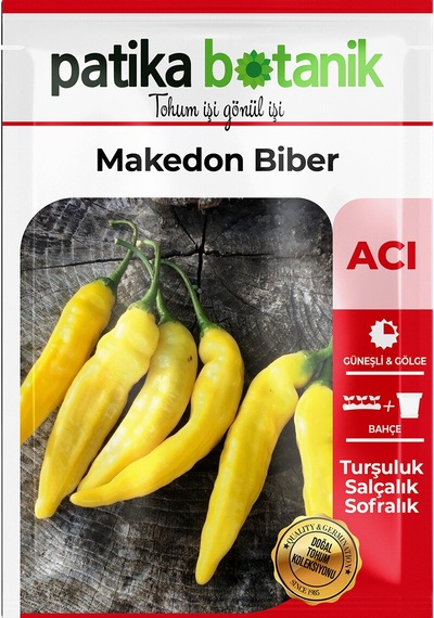 Patika Botanik 200 Adet Makedon Biber Tohumu Sarı, Turşuluk