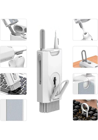 Çok Fonksiyonlu Apple Uyumlu AirPods / Bluetooth Kulaklık Fırçalı Temizleme Kalemi Kiti Q8 001