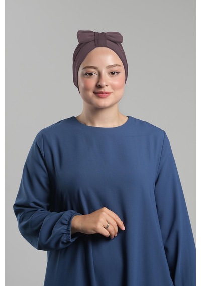 Hürrem Bone Vizon Pratik Hazır Geçmeli Fiyonklu Bone Sandy Çift Taraflı Çapraz 3007b 10 Vizon