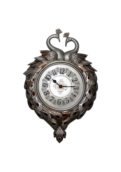 1 Adet Duvara Asmalı Tavuskuşu Saat Polyester Dekor Duvar Saati Tavuskuşu Tasarımlı 70 50 Cm Peacock Wall Clock Diğer