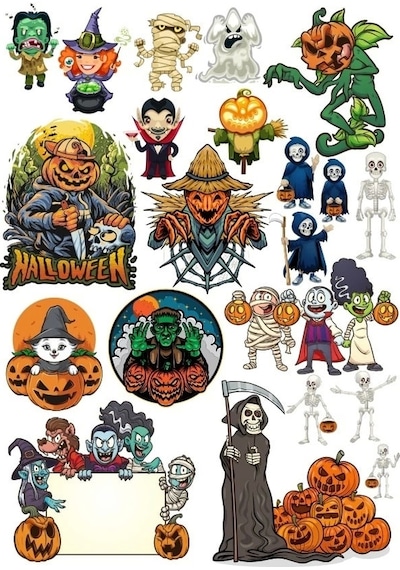 Hallowen Sticker Set 6 24 Parça Telefon, Tablet, Defter, Laptop Sticker