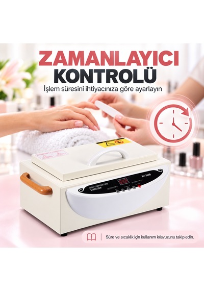 Dijital Ekranlı Kuru Isı Sterilizatörü Manikür Pedikür Metal Aletleri İçin Ayarlanabilir Sıcaklıklı Sterilizasyon Kutusu