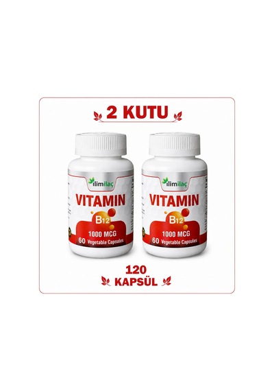 Vitamin B12 1000 Mcg 2 Kutu 120 Kapsül B12 Takviye Edici Gıda