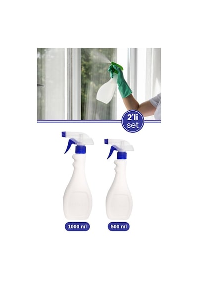 2 Li Tigerli Sıvı Püskürtücü Set, Spreyli Yağ Sirke Su Püskürtme Cam Temizlik Şişesi 1000ml+500ml