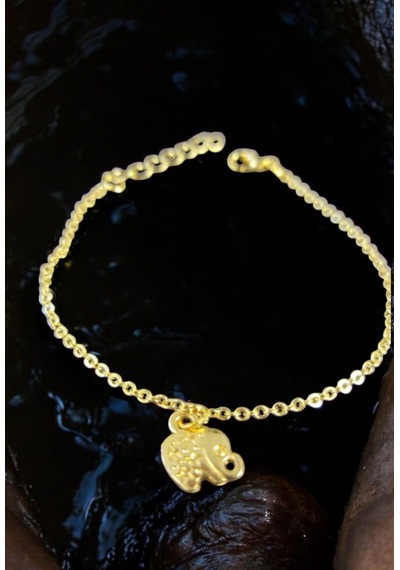 Kadın Altın Kaplama Gold Bileklik Fil Figurlu Minimal Bileklik Gold