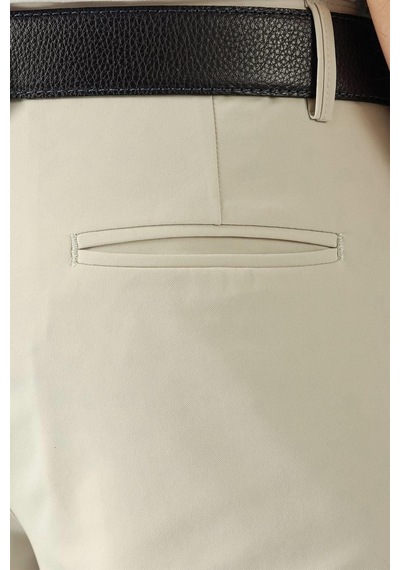 Efor Slim Fit Yan Cepli Düz Esnek Casual Taş Pantolon P 1144 Taş