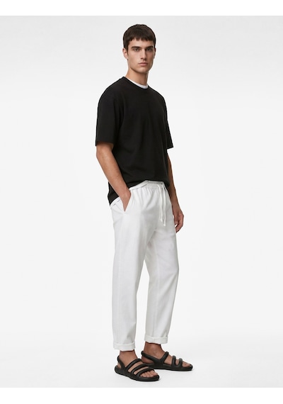 Koton Kısa Kollu Pamuklu Tok Kumaş Bisiklet Yaka Oversize Basic Tişört Siyah 6sam10385mk