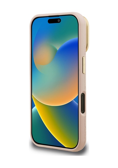 Apple Uyumlu iPhone 16 Kılıf Guess Lisanslı M-safe Şarj Özellikli Kamera Standlı Pu Deri Peony Kapak Pembe