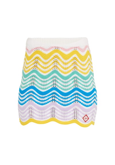 Casablanca Dalgalarla Örgü Etek Multicolor