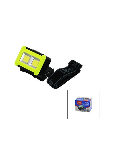 Pilli 3w Cob Led Kafa Lambası Fener 3-kademe Işık Ayarı - Flaşör 4.5v 150lümen Bx40