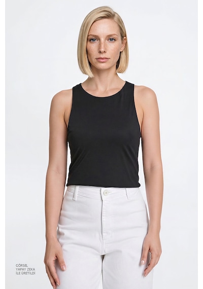 Ac&co / Altınyıldız Classics Kadın Sıyah Standart Fit Normal Kesim Bisiklet Yaka Crop Body Siyah Ac&co / Altınyıldız Classics Kadın Sıyah Standart Fit Normal Kesim Bisiklet Yaka Crop Body Siyah