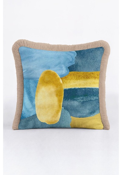 Modern Sanat Esintili Saçaklı Yastık Kılıfı - Minimalist Bohem Mavi Krem Püsküllü Kırlent Kılıfı Sisli Bebek Mavisi Modern Sanat Esintili Saçaklı Yastık Kılıfı - Minimalist Bohem Mavi Krem Püsküllü Kırlent Kılıfı Sisli Bebek Mavisi