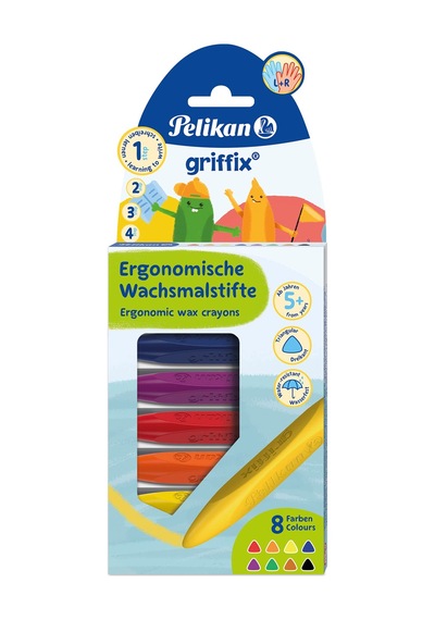 Pelikan Griffix 8li Mum Boya 124-Pembe