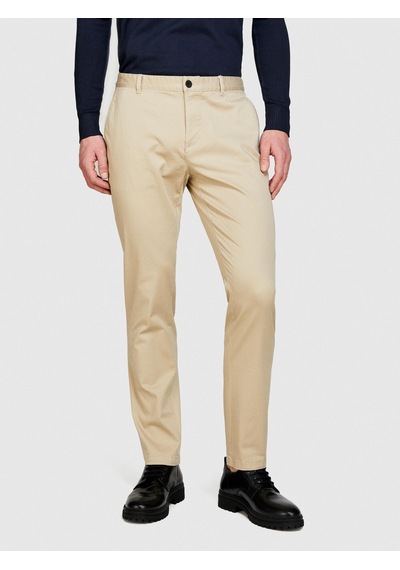 Sisley Streç Pamuklu Kemer Delikli Slim Fit Pantolon Erkek Bej Pantolon - 324p4aıhsf021