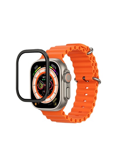 Watch Ultra 49mm Uyumlu Mohseven İwatch Serisi Safir Akıllı Saat Temperli Cam Ekran Koruyucu Siyah