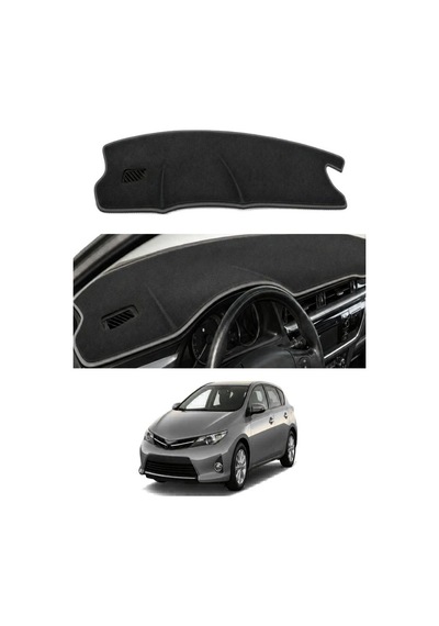 Toyota - Auris 2012-2018 Uyumlu Torpido Koruma Kılıfı - Gri Şeritli