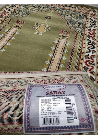 Saray Halı Namazlık Seccade S0557Y00 Yeşil 65X115 Cm