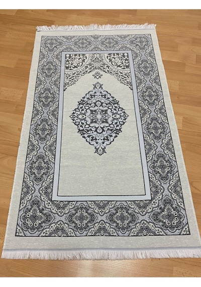 Desenli Saçaklı Hediyelik Bohçalık Tafta Gri Seccade Gri