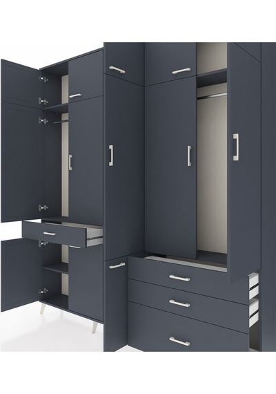 Arges Dolap 8 Raflı 4 Çekmeceli 3 Askılı 220x30x243 Antrasit-antrasit/antrasit Antrasıt/antrasıt Arges Dolap 8 Raflı 4 Çekmeceli 3 Askılı 220x30x243 Antrasit-antrasit/antrasit Antrasıt/antrasıt