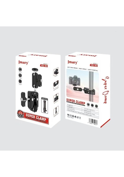 Jmary Ms-90 Telefon & Fotoğraf & Aksiyon Kamerası Sabitleme Aparatı Siyah