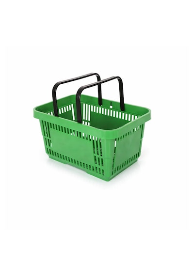 5 Adet / 22 Litre Plastik Market Alışveriş Sepeti Profesyonel Market Mağaza El Sepeti Yeşil