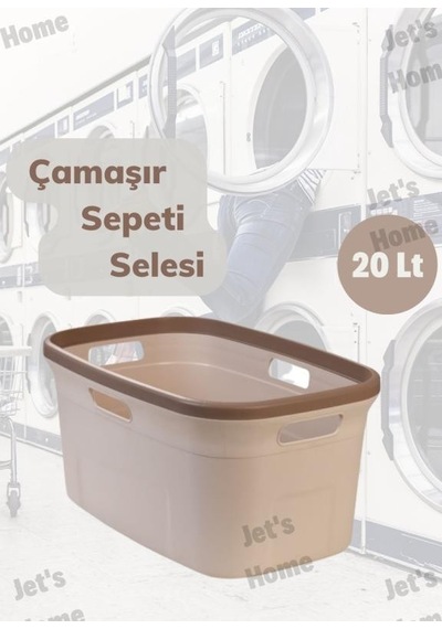Çeyiz Seti 80 Lt Kirli Sepeti 20 Lt Çamaşır Selesi Bej Çamaşır Sepeti Bej - Krem