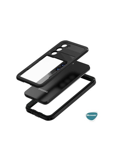 Samsung Galaxy S23 Plus İçin Kılıf Waterproof 360 Full Body Protective Siyah Galaxy S23 Plus İle Uyumlu Kılıf - Siyah