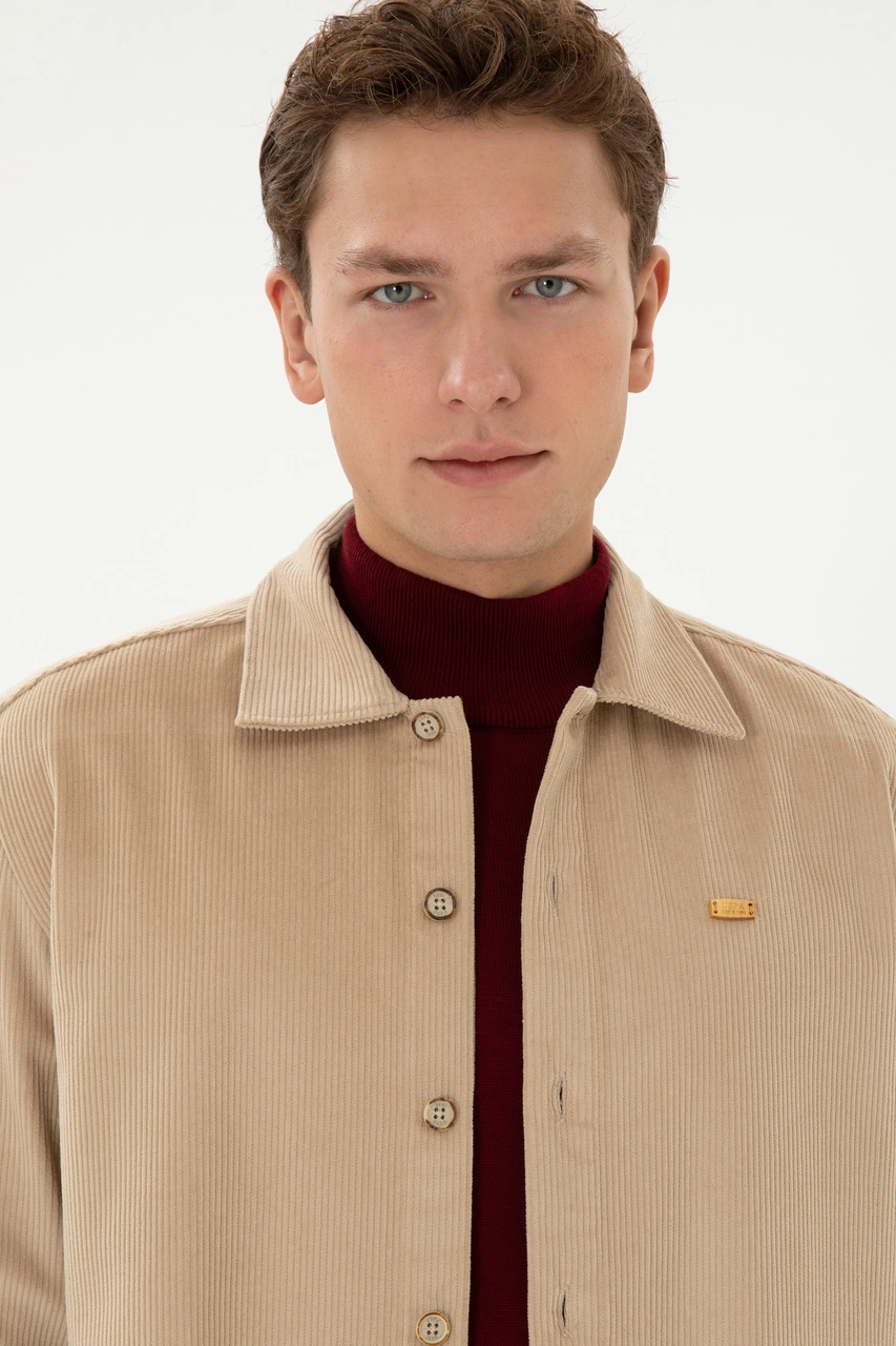 U.s. Polo Assn. Erkek Camel Gömlek Desenli 50316668-vr015 Camel