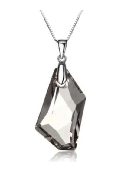 Monemel Kristal Taşlı Kolye Altın Kaplama N01901 Gümüş - Rodyum