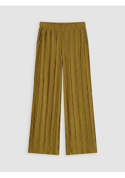 Lcw Everyday Yeşil Beli Lastikli Dokulu Kadın Pantolon
