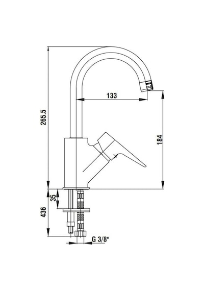 Ar Fia Mat Siyah Kuğu Lavabo Bataryası 103508965