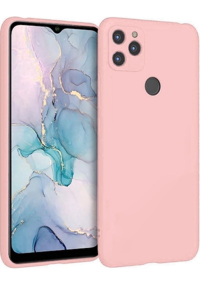 General Mobile Gm22s Uyumlu Silikon Kılıf - Pastel Tonu Kamera Korumalı Kapak - Pudra Pembe Pudra Pembe