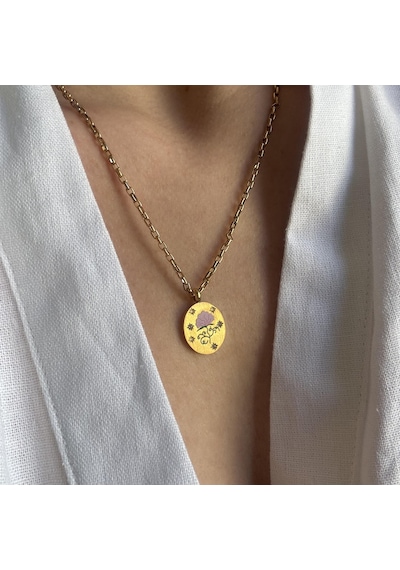 Çelik Rose Kolye Gold