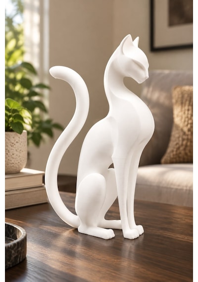 Kedi Anıtı Figürlü Dekoratif Biblo