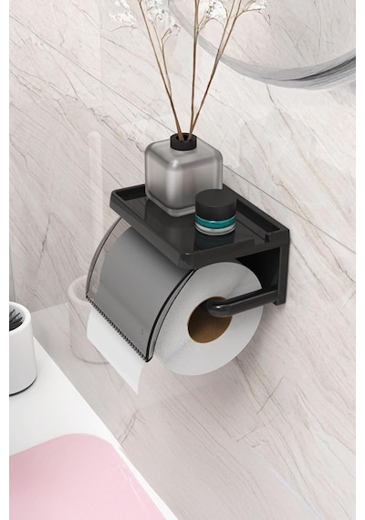 Yapışkanlı Kapaklı Tuvalet Kağıdı Askısı Banyo Tuvalet Kağıtlığı Aparatı Peçetelik Organizer Pl Diğer