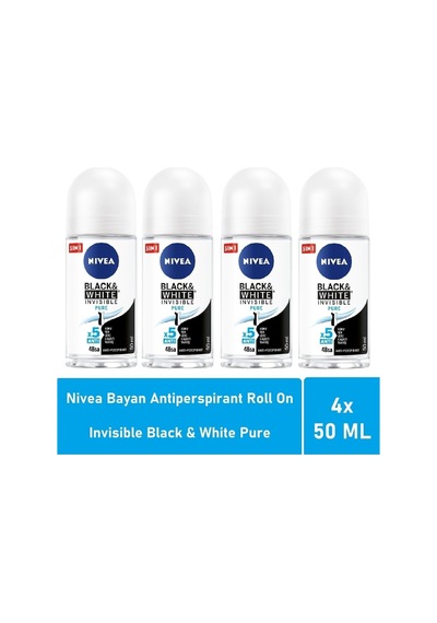 Roll On Invisible Black White Pure 50 ML - 4'lü Avantaj Paketi