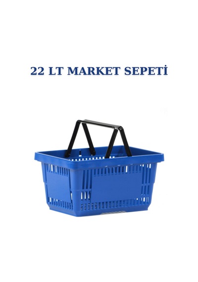 3 adet 22Litre Market ve Alışveriş Sepeti, Saplı Market Sepeti M