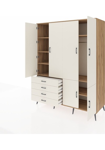 Kronos Gardrop 7 Raflı 4 Çekmeceli Tek Askılı 176x59x221 Çam-aytaşı Aytaşı Kronos Gardrop 7 Raflı 4 Çekmeceli Tek Askılı 176x59x221 Çam-aytaşı Aytaşı