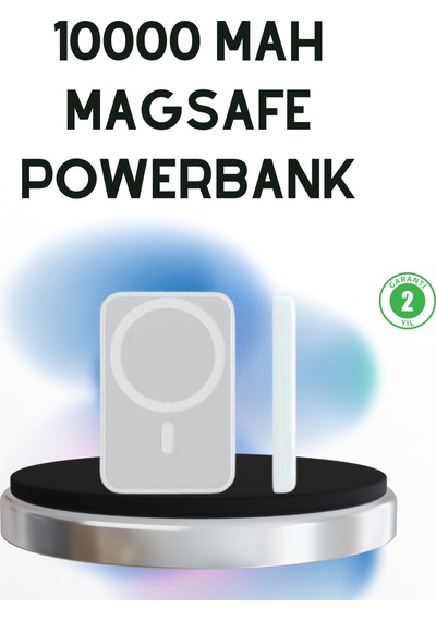 Kablosuz Magsafe Powerbank İphone Uyumlu, 10000 Mah, Isı Dağılımlı - Lisinya Gri