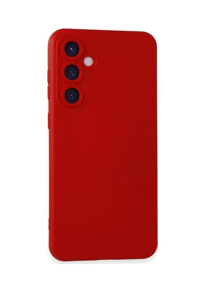 Newface - 489 - Samsung Galaxy S23 Fe Kılıf Nano İçi Kadife Silikon - Ece-umay - - Kırmızı