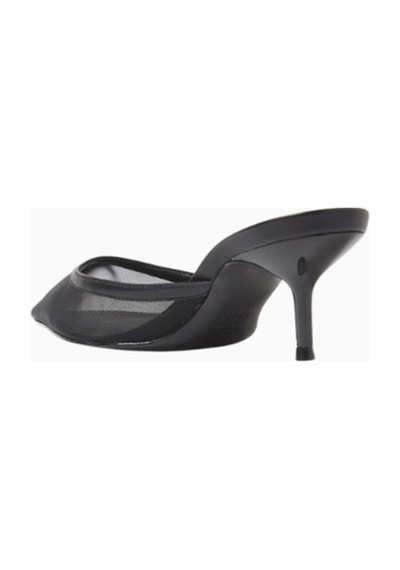 Schutz 63mm Topuklu Mesh Point-toe Mules, Günlük Ve Gece Zarafeti Siyah