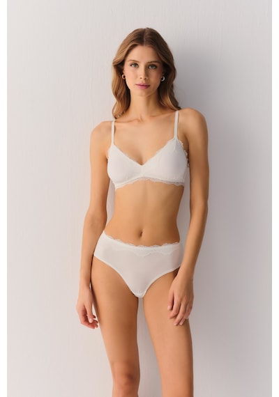 Suwen Comfy Modal Yüksek Bel Slip Külot Sw4025036 Ekru
