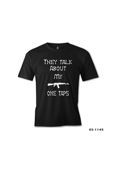 Counter Strike - My One Taps Siyah Erkek Tshirt