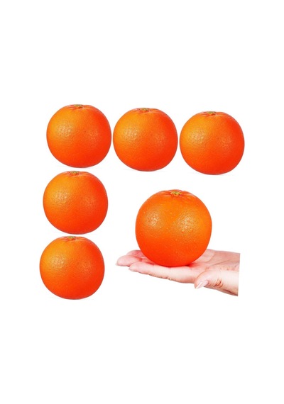 Yapay Portakal Lüx 6lı Paket Yapay Meyve Gerçek Boyutlarda Turuncu